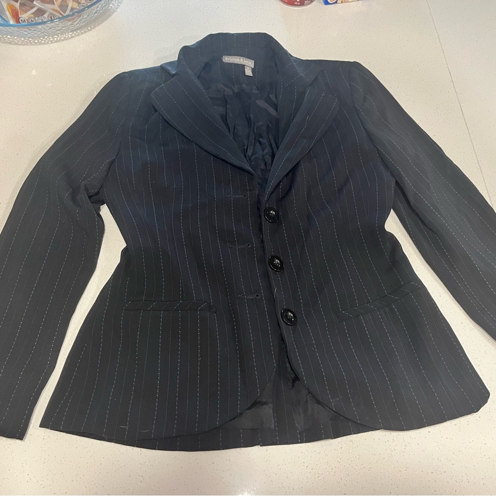 BCBG Pinstripe pencil skirt suit set - Picture 2 of 4